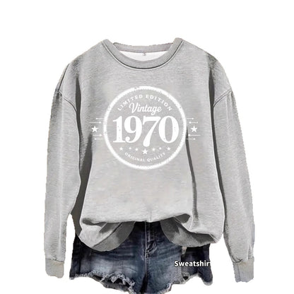1970 printed hoodie for women